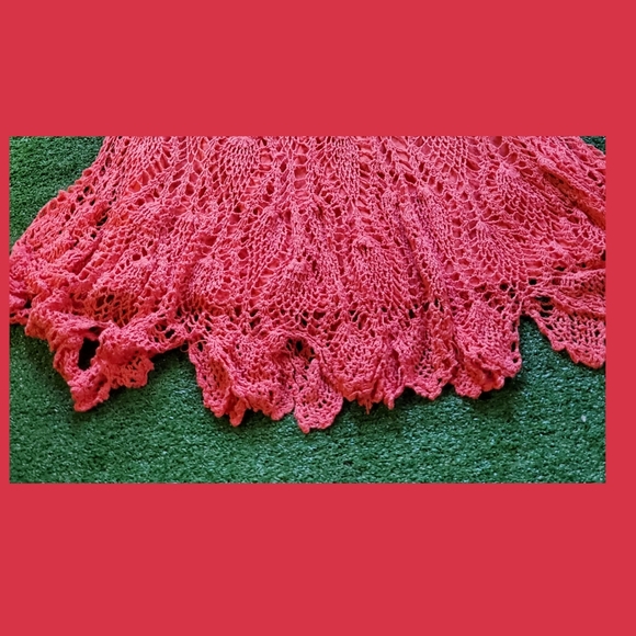 Amazing Tangerine Crochet Midi Skirt - Picture 5 of 8